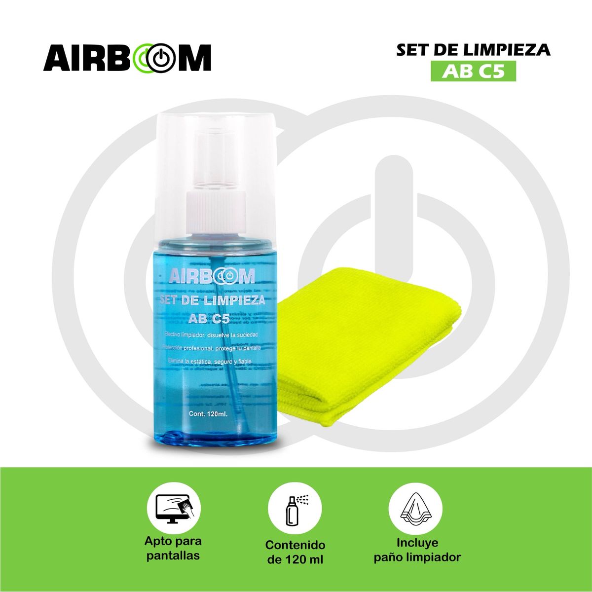 AIRBOOM - Kit Limpieza Airboom Ab C5 Multi Uso Para Laptop Monitores