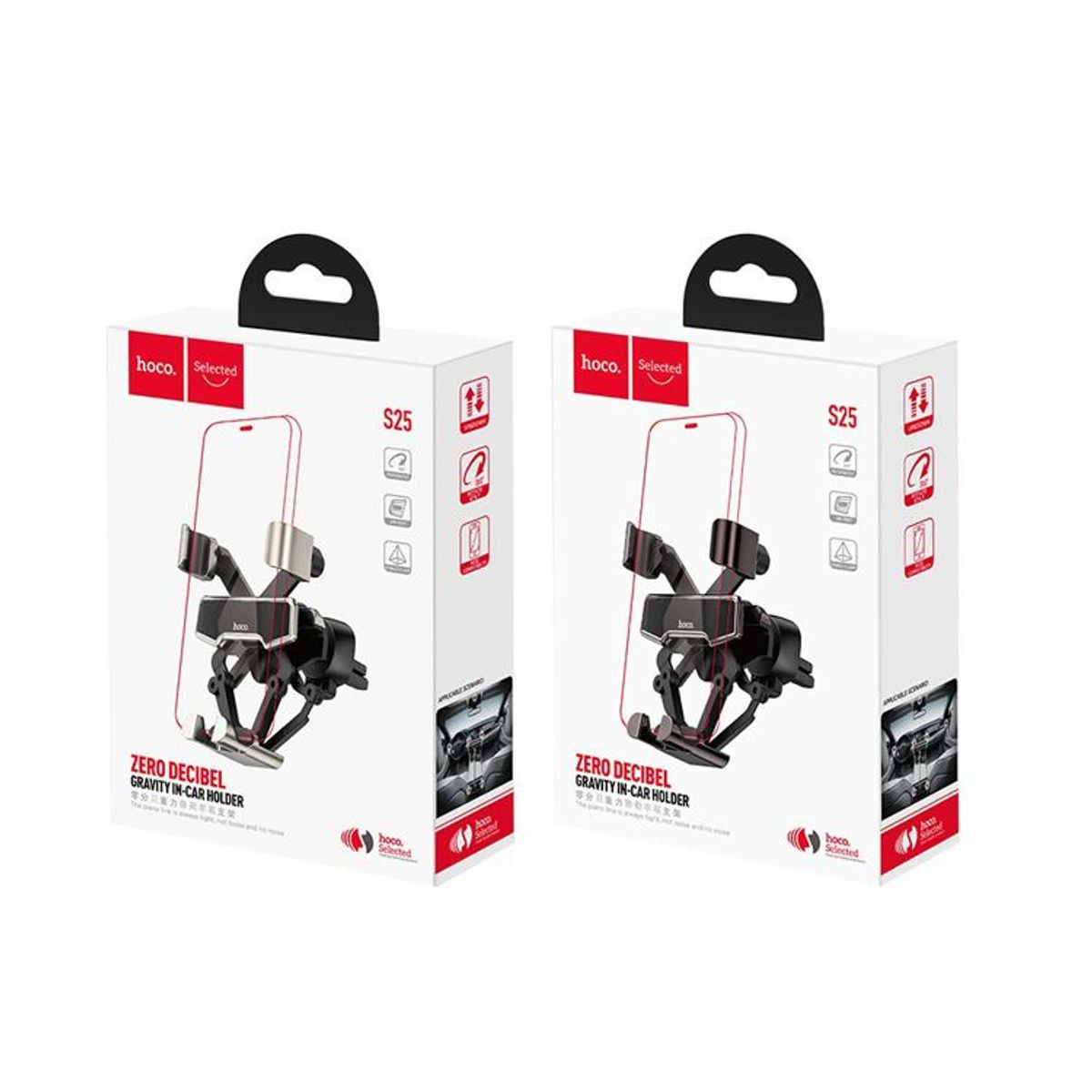 HOCO - Holder Soporte Hoco S25 De Gravedad Para Auto Negro