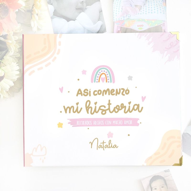 GENERICO - Álbum de Fotos Bebé Rosado Feliz Impresión
