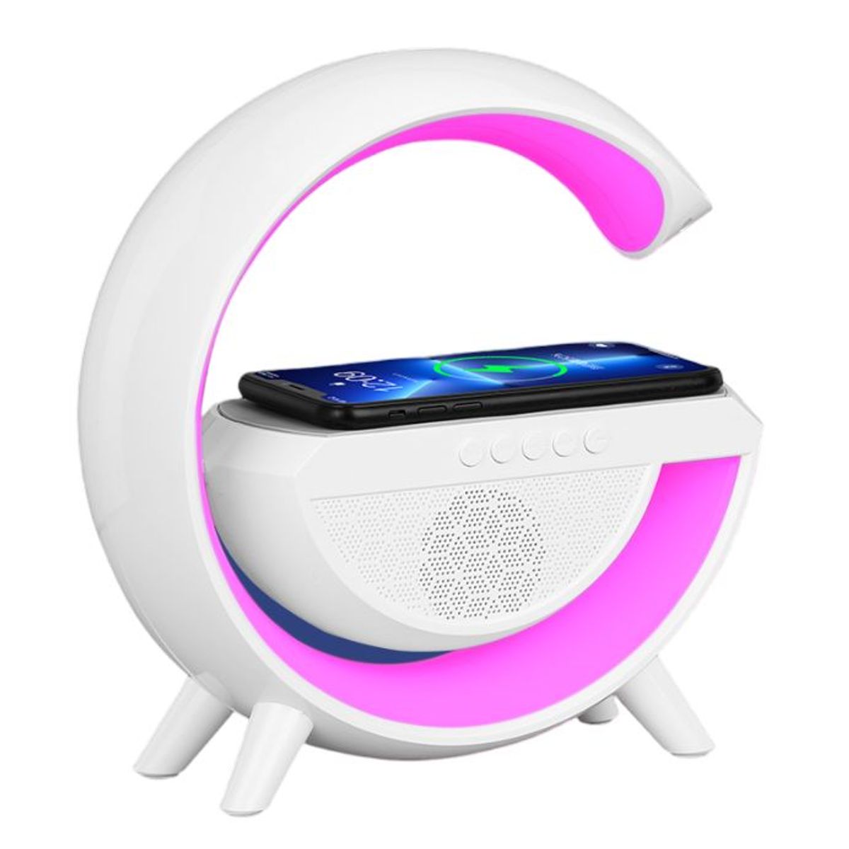 GENERICO - Lampara Mesa Inteligente Luces Bluetooh Cargador Inalambrica