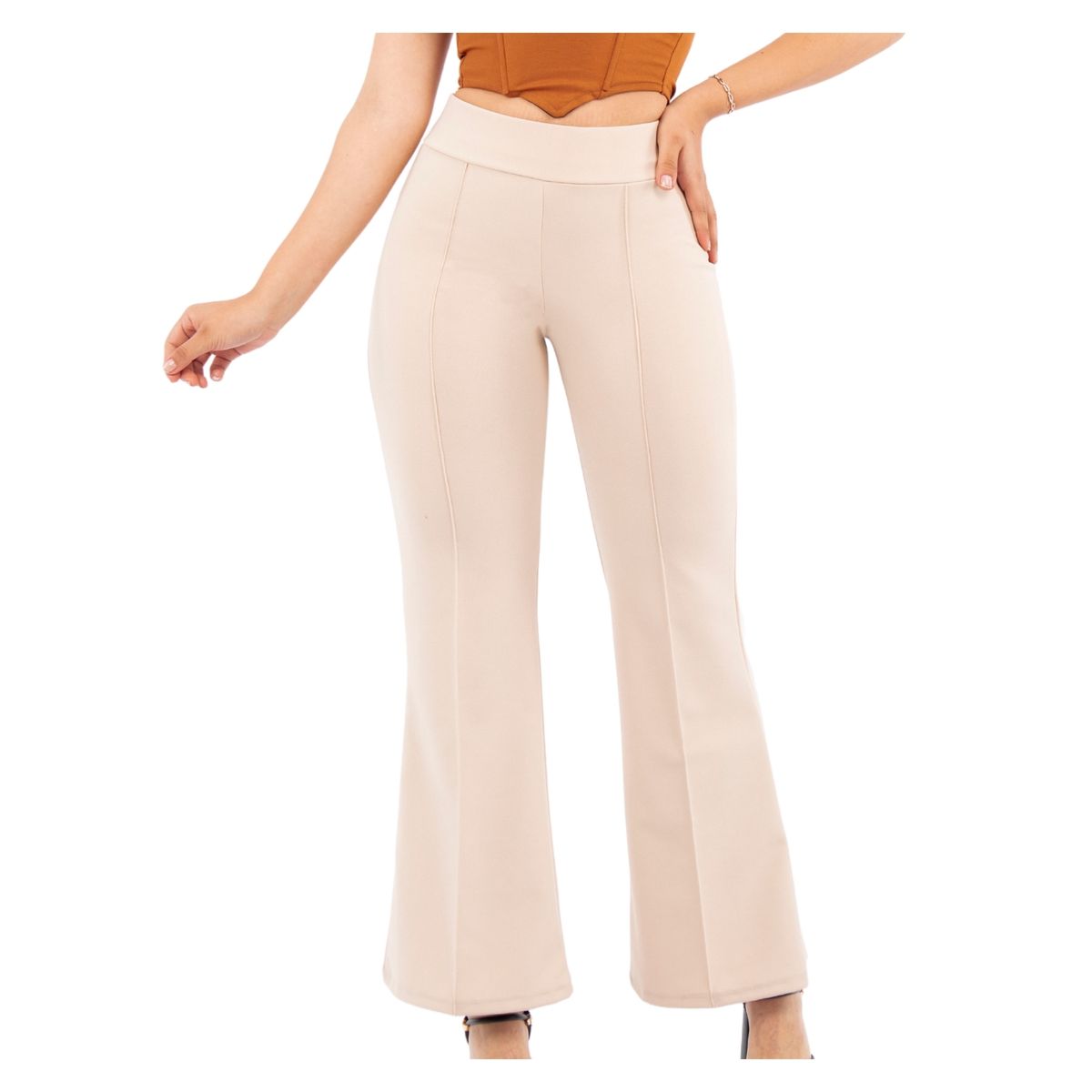 GENERICO - Pantalón Palazzo Scuba Marina Mujer