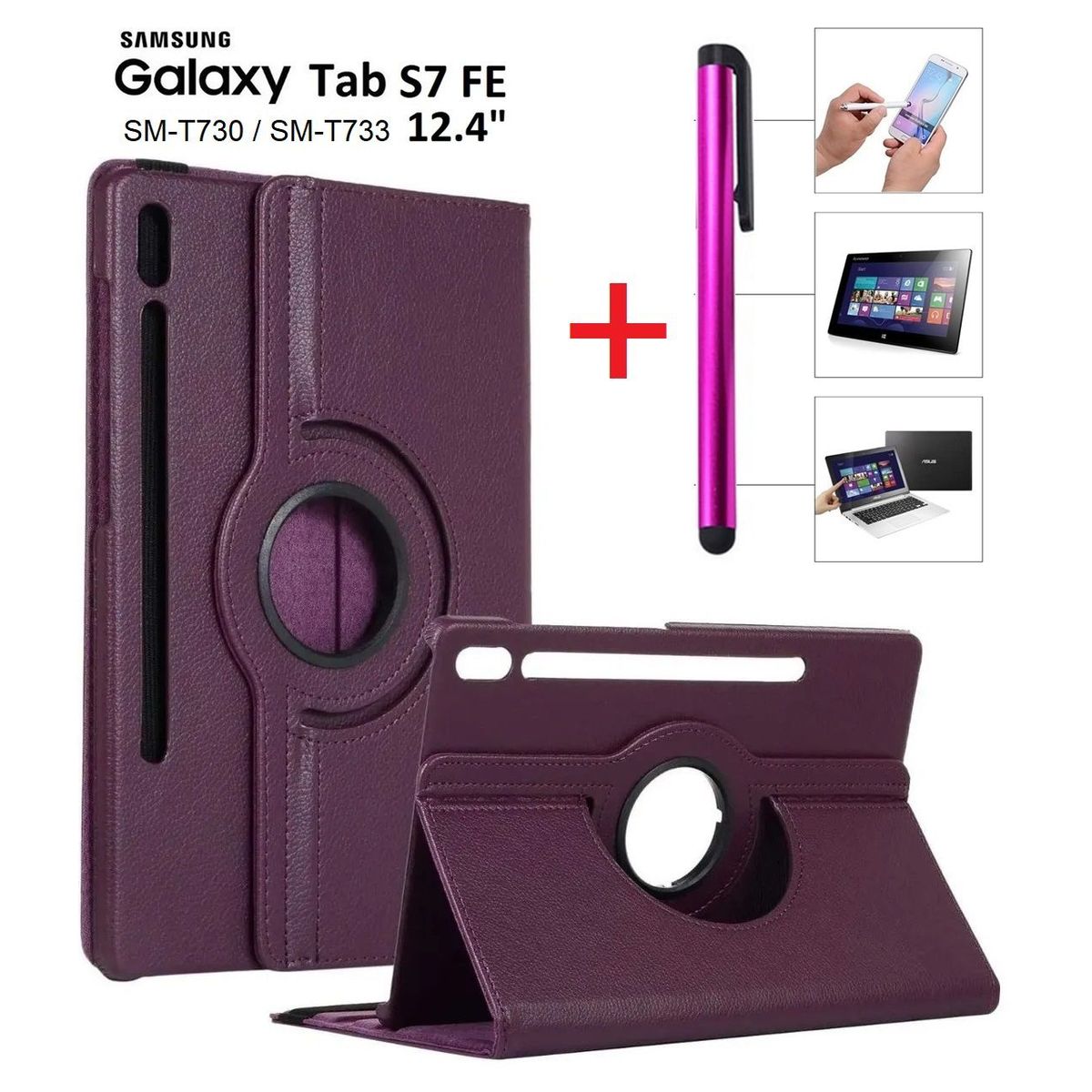 GENERICO - Funda Case 360°  Lapiz Optico para Samsung Tab S7 Fe 124 SM-T730