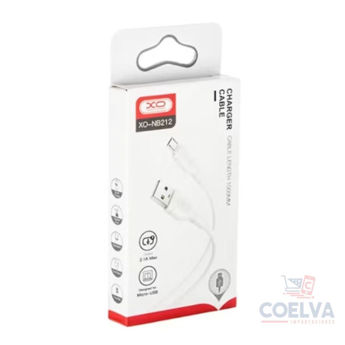 XO - XO-NB212 Cable de Carga de 100cm Micro USB  V8 - Blanco