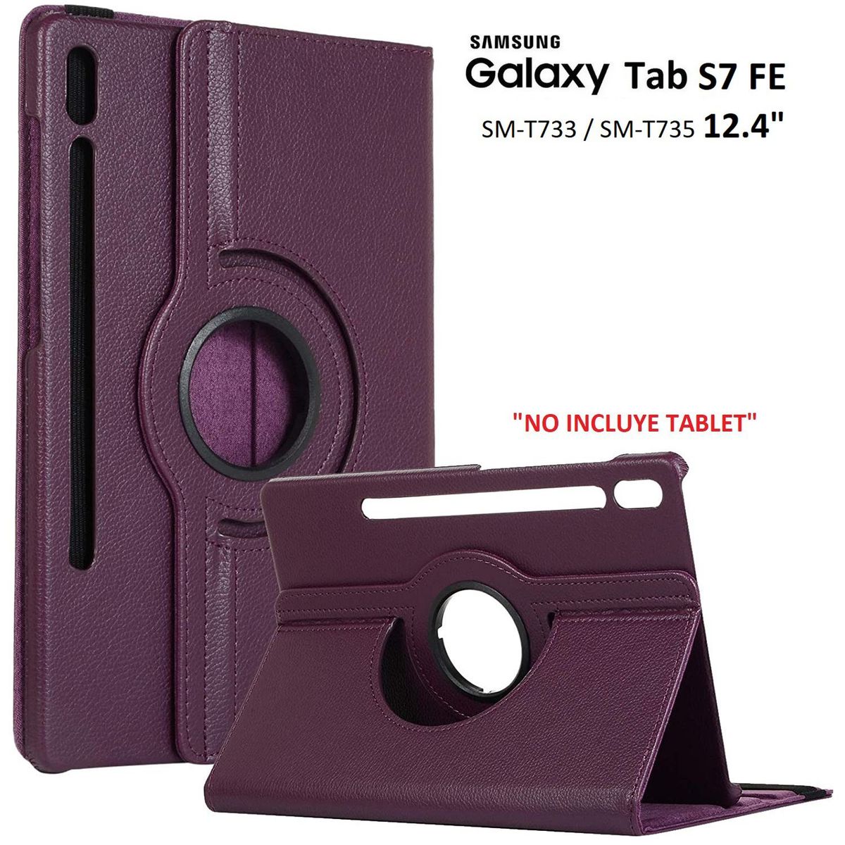 GENERICO - Funda Giratoria para Samsung Tab S7 Fe 124 SM-T730 Case Flip Cover