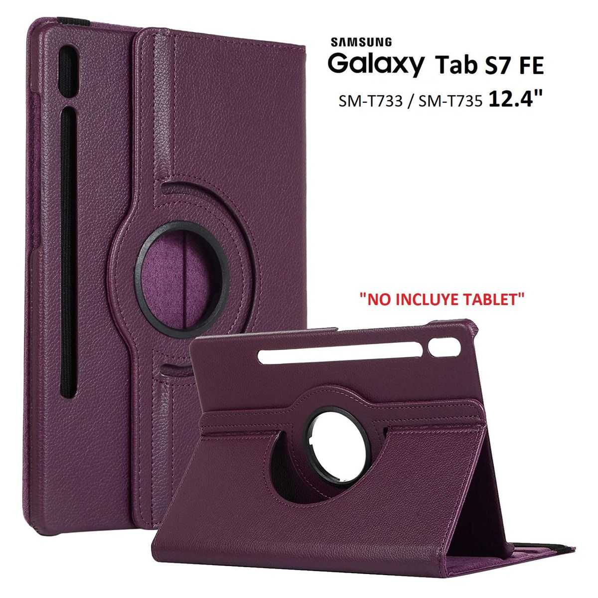 GENERICO - Funda Giratoria para Samsung Tab S7 Fe 124 SM-T730 Case Flip Cover
