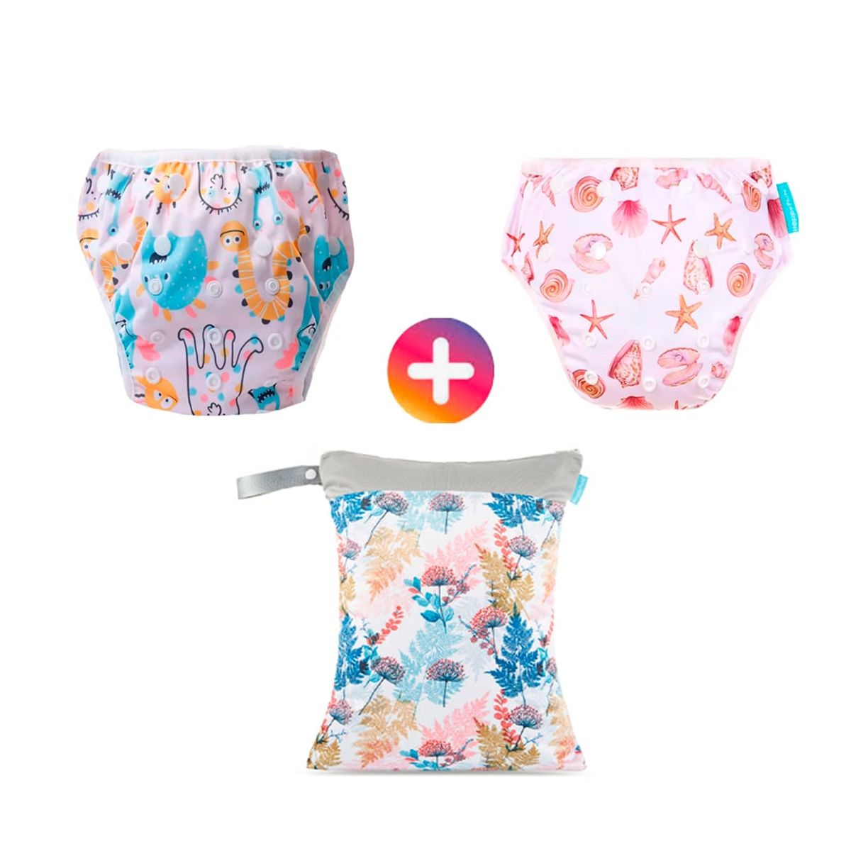 GENERICO - Pañal de Natación Piscina Pack x 2 Unid + Bolsa Impermeable