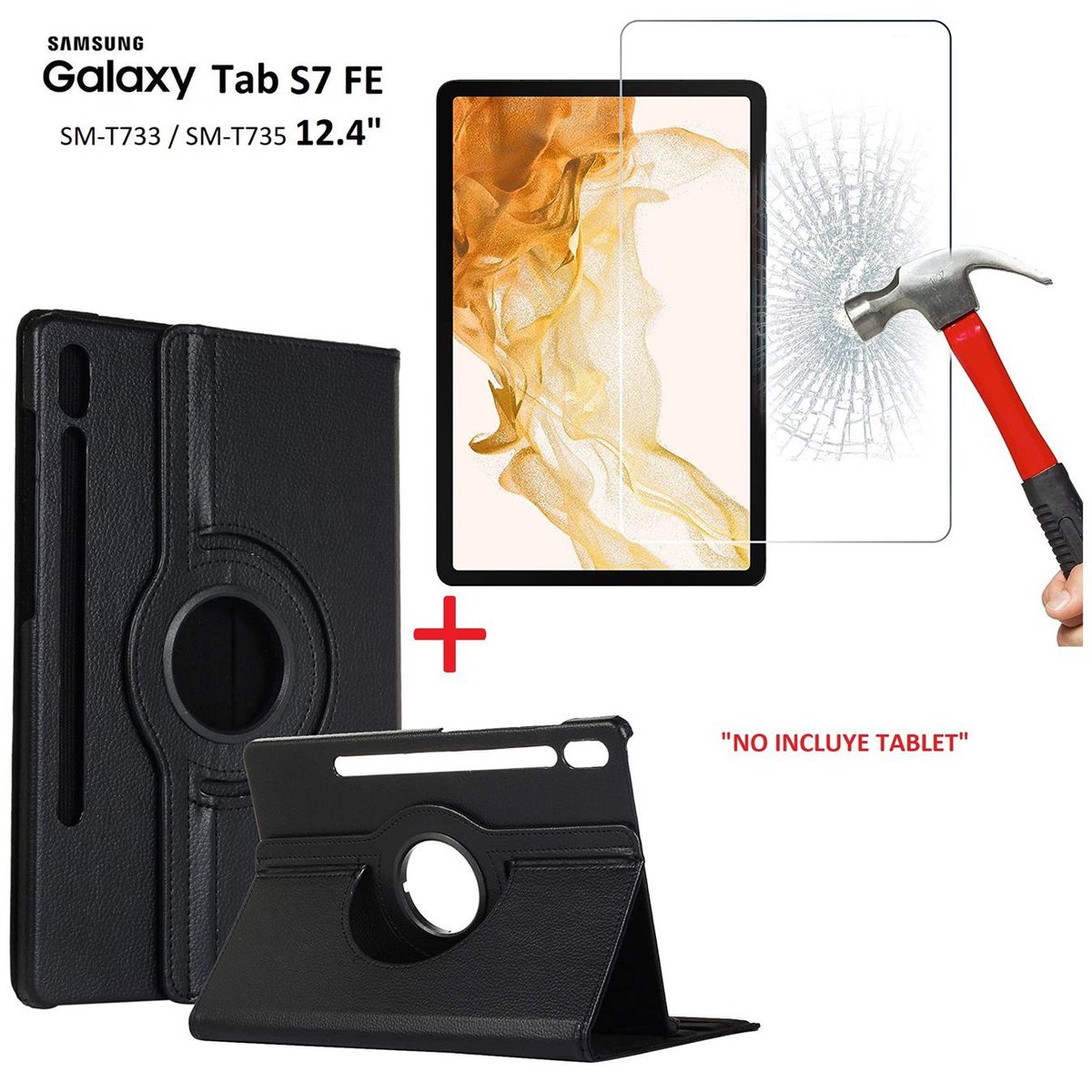 GENERICO - Funda Case 306°  Mica de Vidrio para Samsung Tab S7 Fe 124 SM-T730