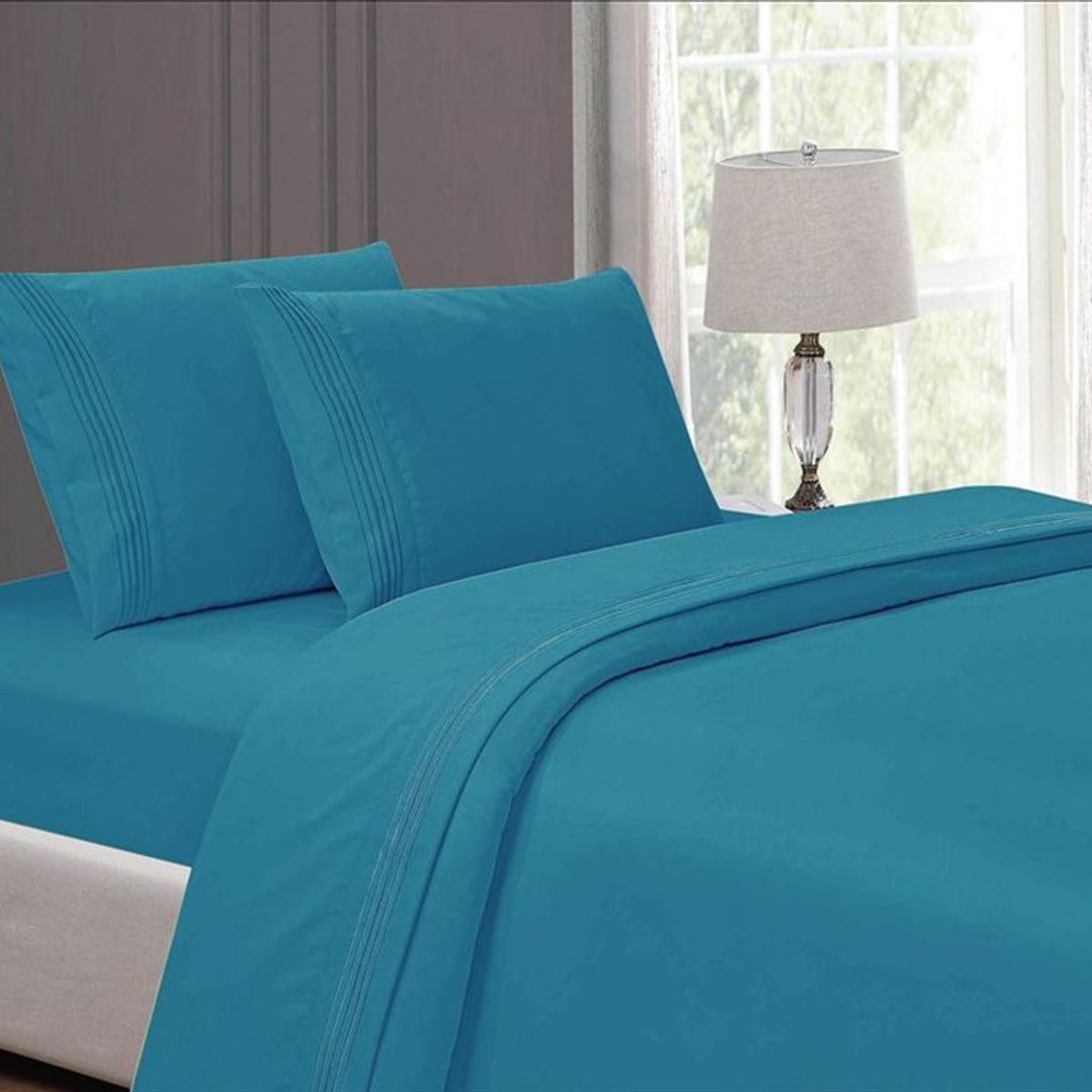 CASATEX - Juego de sabanas Queen 100% algodón con bordado