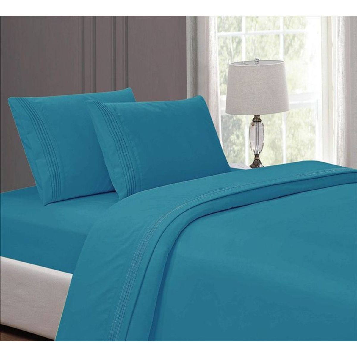 CASATEX - Juego de sabanas Queen 100% algodón con bordado