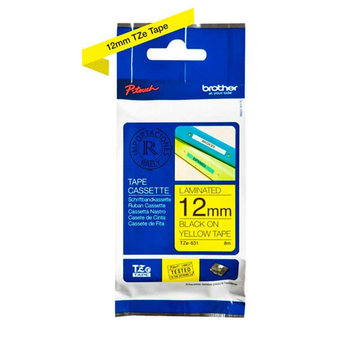 BROTHER - CINTA BROTHER TZE-631 BLACK ON YELLOW 12 12MM