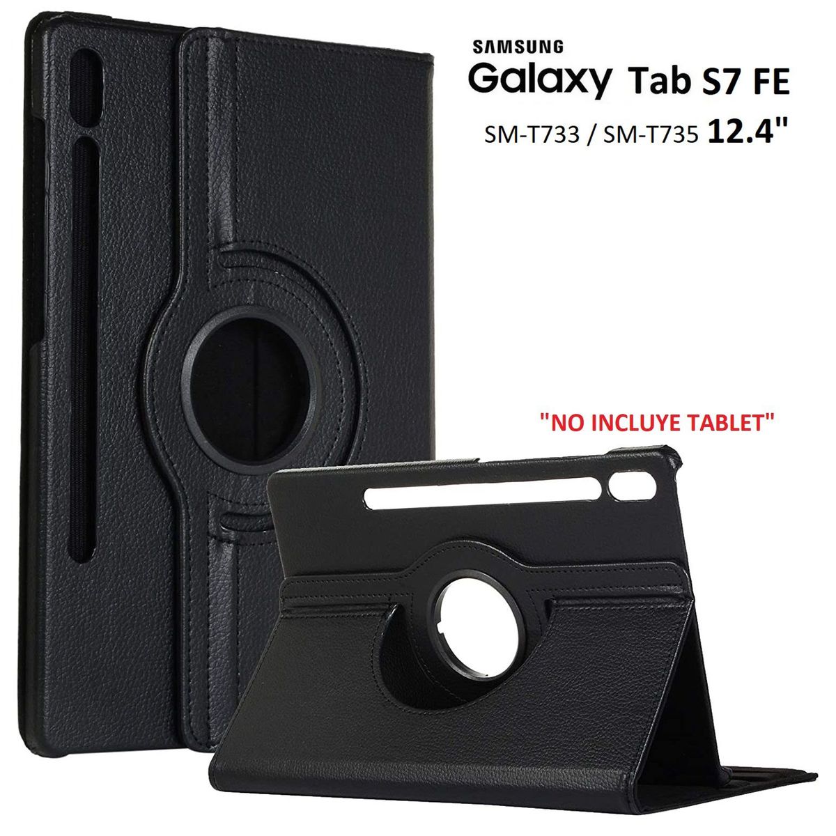 GENERICO - Funda Giratoria para Samsung Tab S7 Fe 124 SM-T730 Case Flip Cover