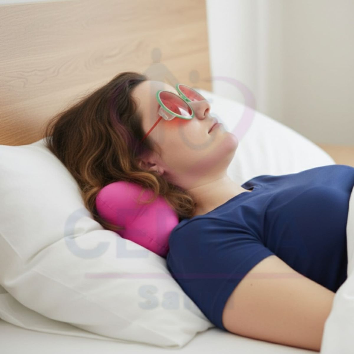 GENERICO - Almohada Hueso para Cuello Pie Rodilla Color Fucsia