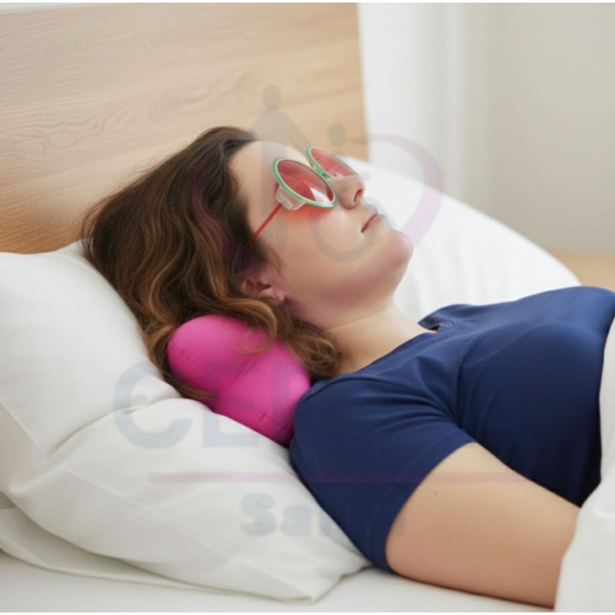 GENERICO - Almohada Hueso para Cuello Pie Rodilla Color Fucsia