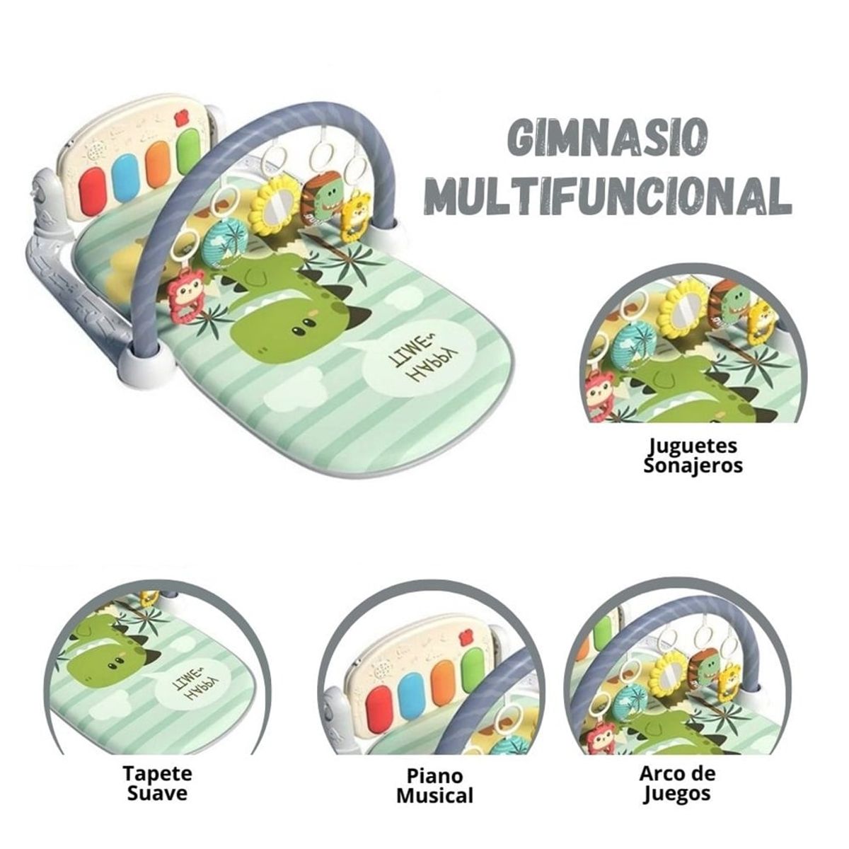GENERICO - GIMNASIO MULTIFUNCIONAL -DIDACTICO MUSICAL PARA BEBE 3 EN 1