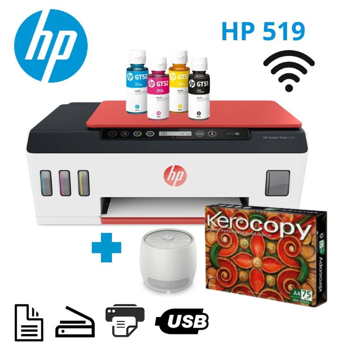 HP - IMPRESORA MULTIFUNCIONAL HP SMART TANK 519 INALAMBRICA WIFI