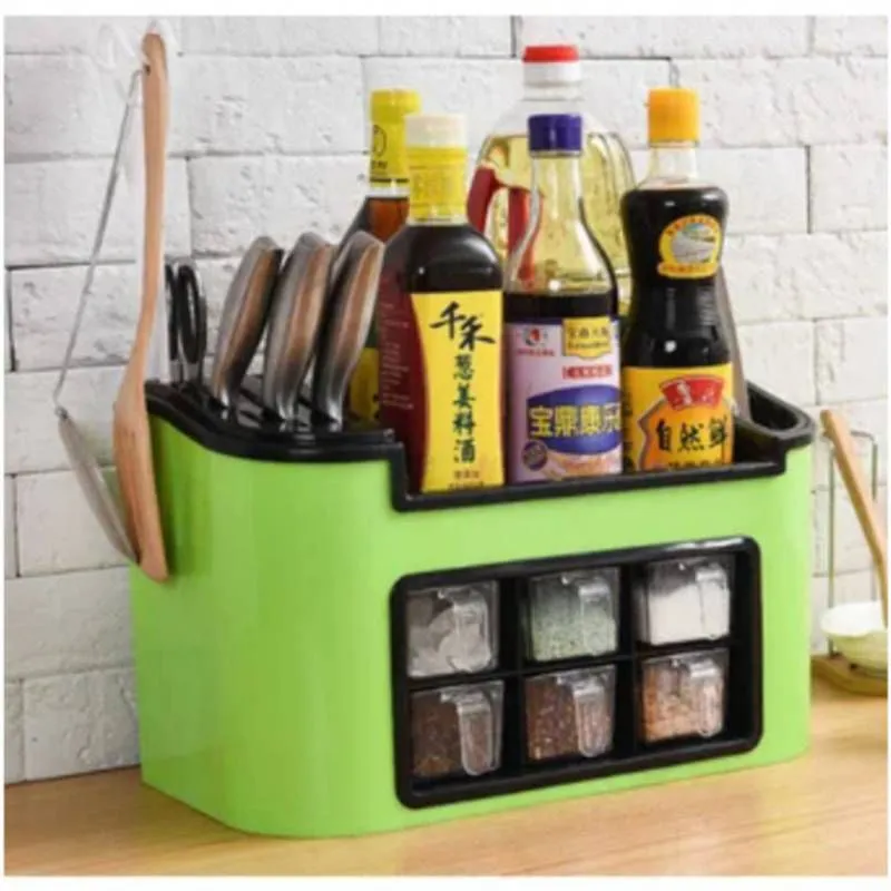 GENERICO - Organizador de cocina porta condimentos y porta cuchillos de calidad