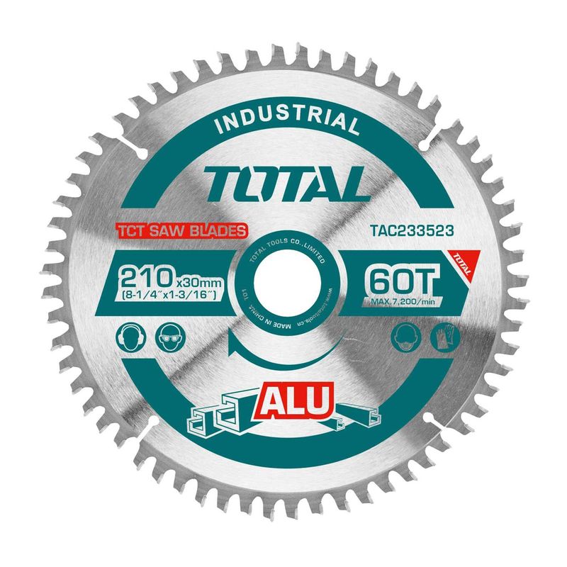 TOTAL TOOLS - DISCO CORTE ALUMINIO 8¼' TOTAL INGLETADORA 60 DIENTES - TAC233523