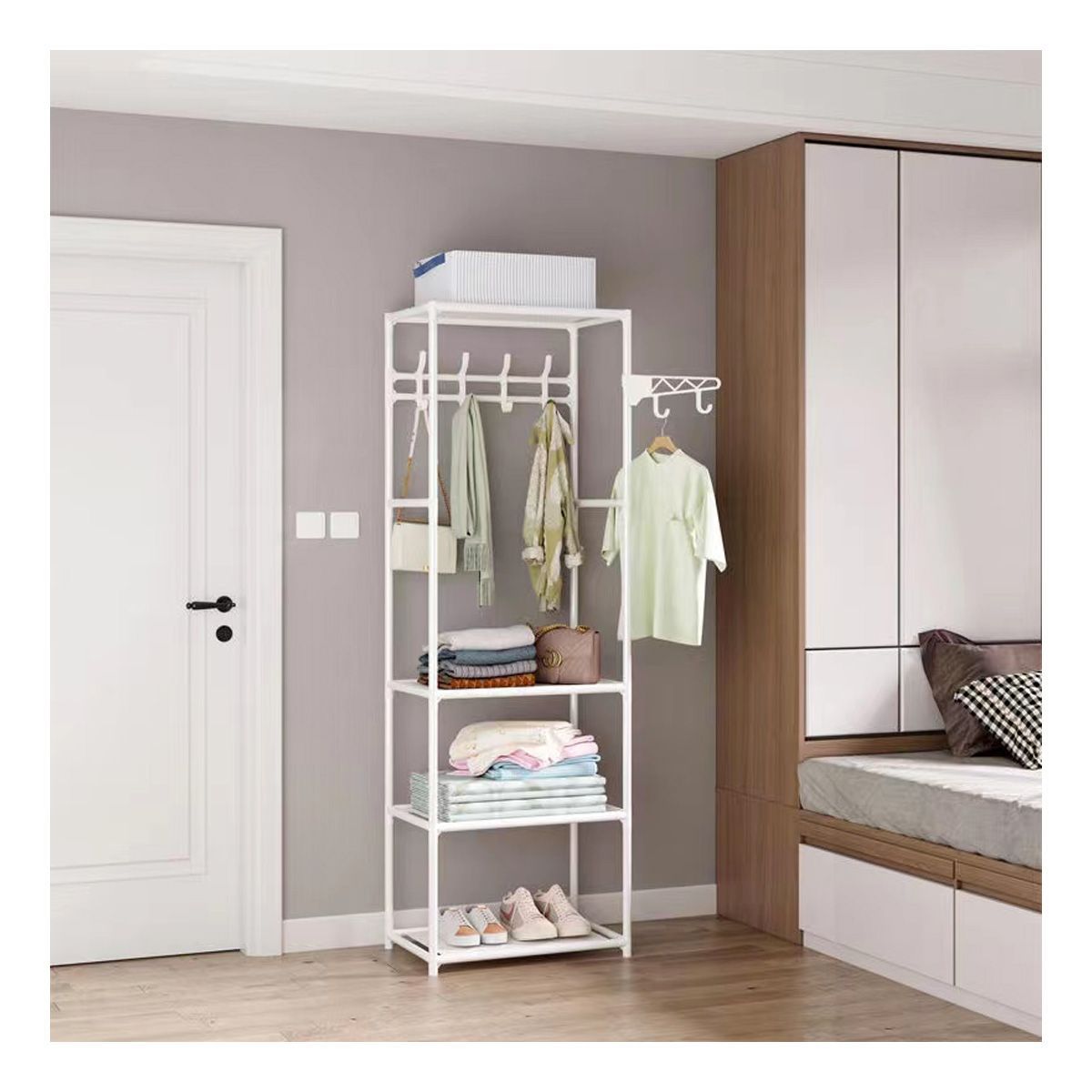 GRETAIL - Ropero Armario Closet Perchero Organizador Ropa 1 Cuerpos Blanco