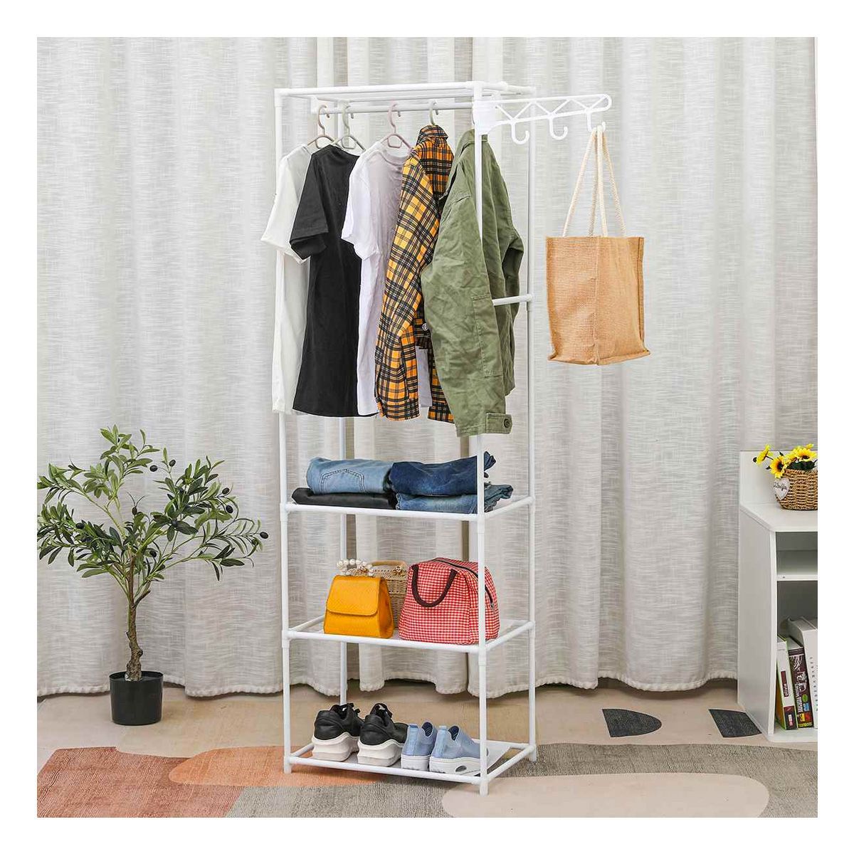 GRETAIL - Ropero Armario Closet Perchero Organizador Ropa 1 Cuerpos Blanco