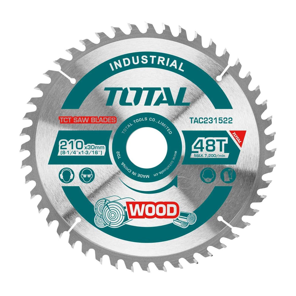 TOTAL TOOLS - DISCO CORTE 8¼' MADERA TOTAL 48 DIENTES INGLETADORA