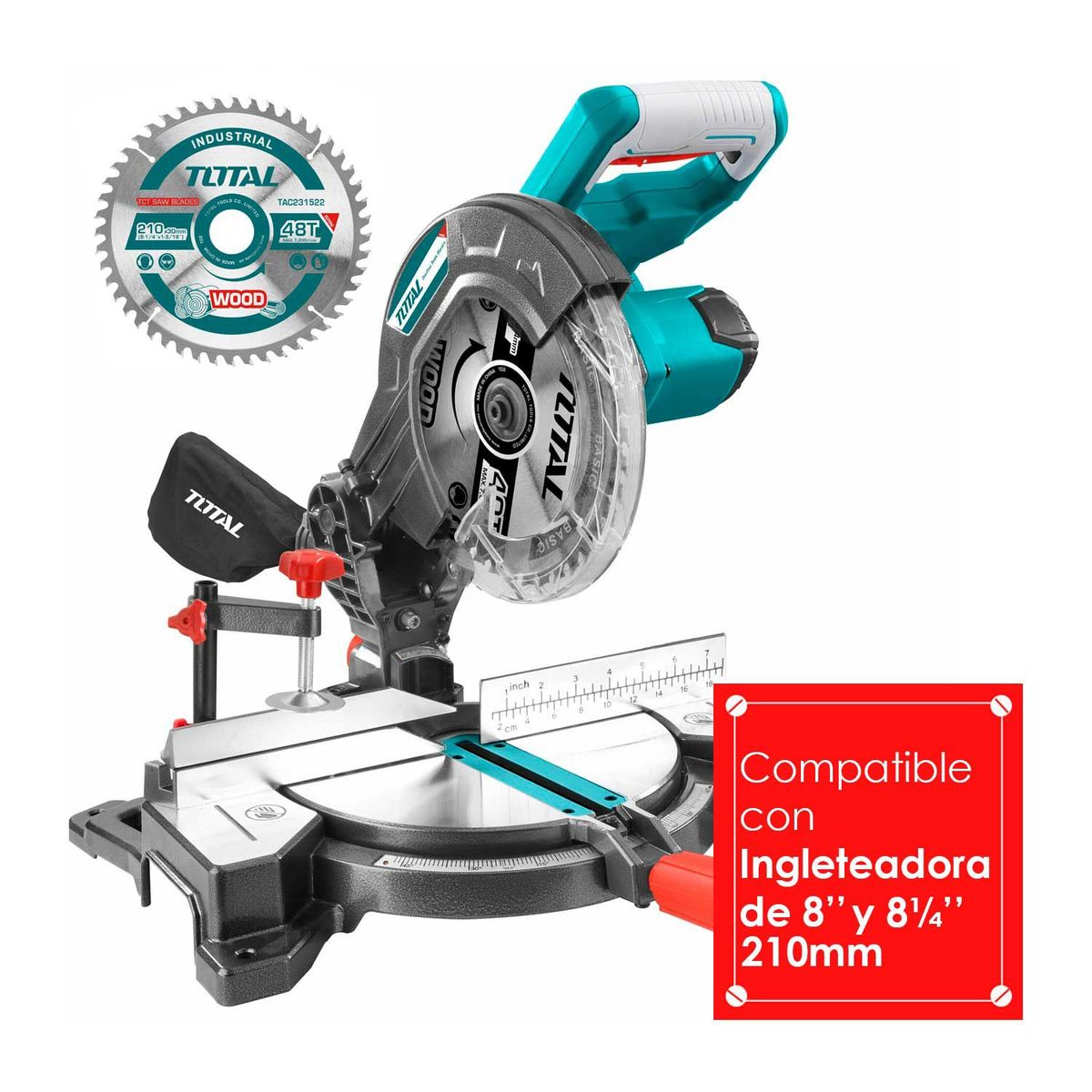 TOTAL TOOLS - DISCO CORTE 8¼' MADERA TOTAL 48 DIENTES INGLETADORA