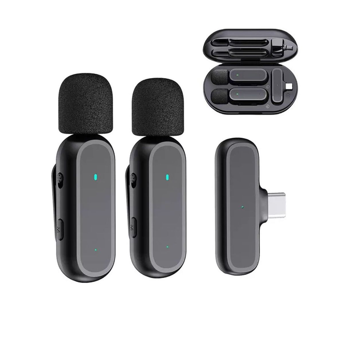 KREED - Micrófono Inalámbrico Dual con Case de Carga Tipo C - K61