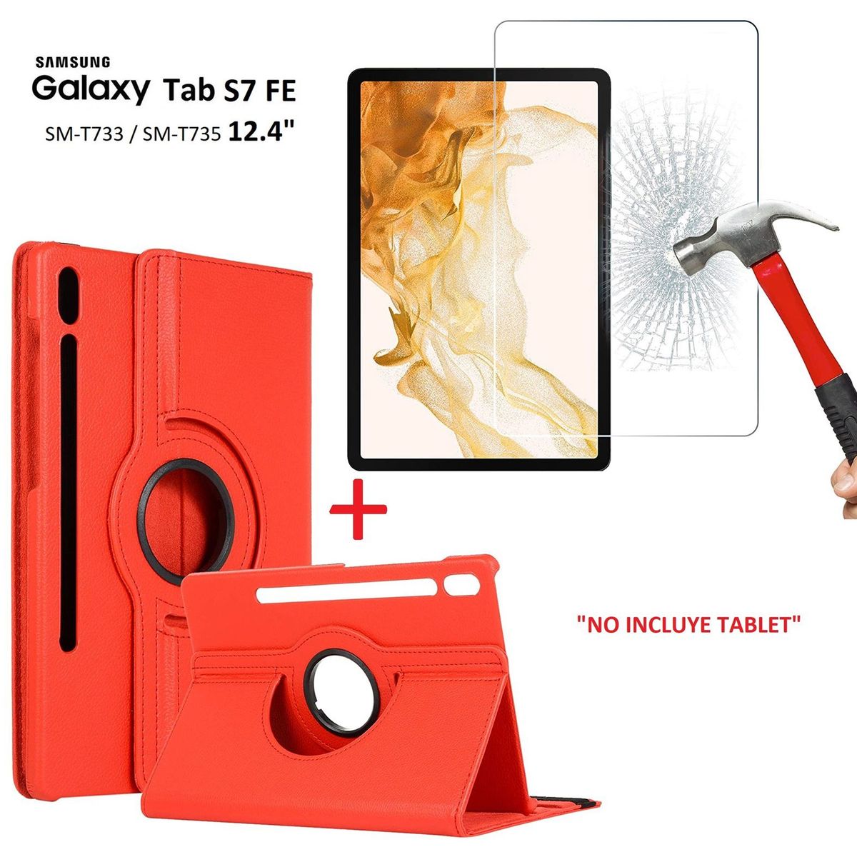 GENERICO - Funda Case 306°  Mica de Vidrio para Samsung Tab S7 Fe 124 SM-T730