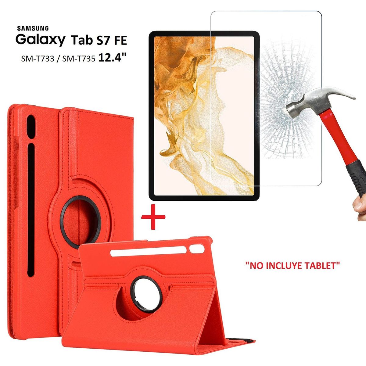 GENERICO - Funda Case 306°  Mica de Vidrio para Samsung Tab S7 Fe 124 SM-T730