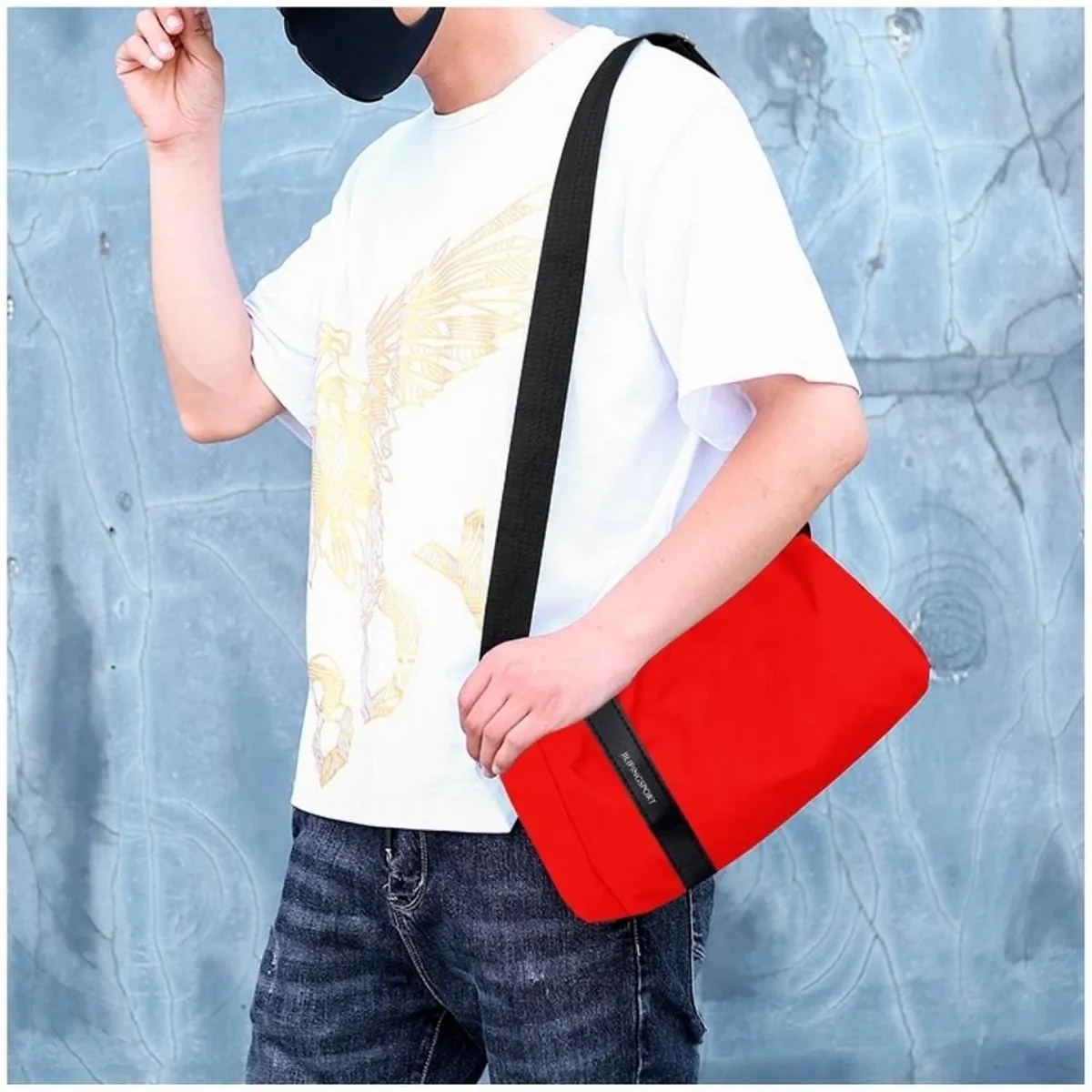 MINARI - Maletín Deportivo Bolso de Viaje Morral Impermeable Rojo D54