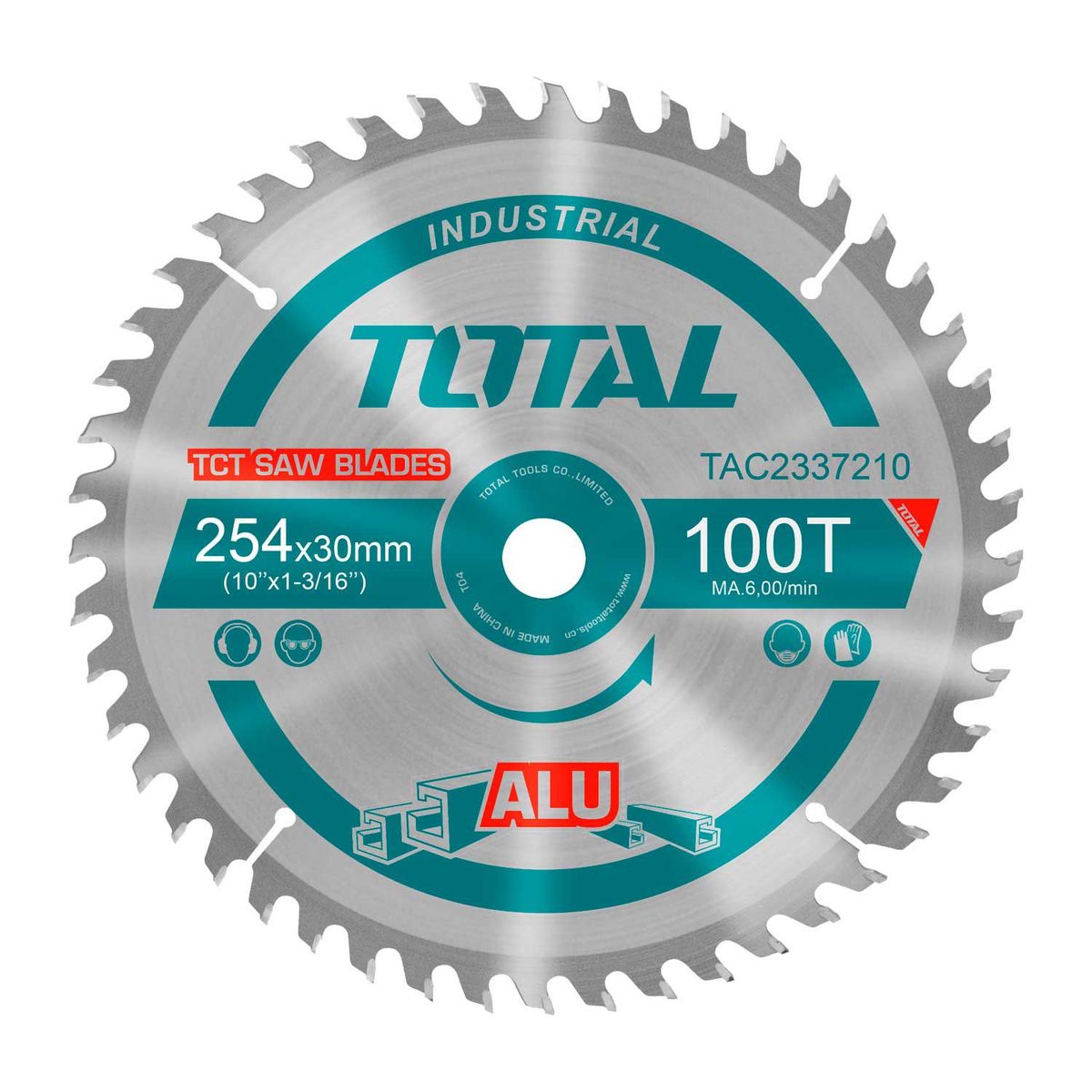 TOTAL TOOLS - DISCO CORTE SIERRA ALUMINIO 10' TOTAL 100 DIENTES INDUSTRIAL
