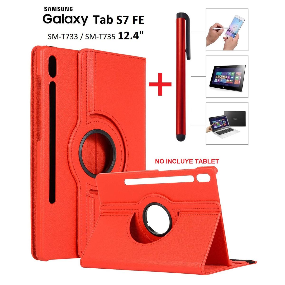GENERICO - Funda Case 360° Y Lapiz Optico para Samsung Tab S7 Fe 124 SM-T730