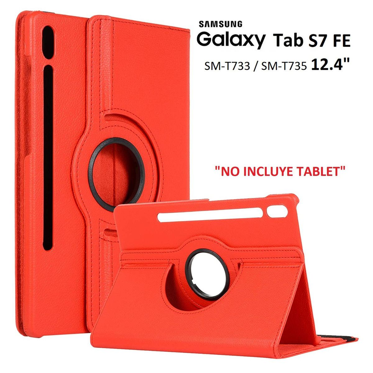 GENERICO - Funda Giratoria para Samsung Tab S7 Fe 124 SM-T730 Case Flip Cover