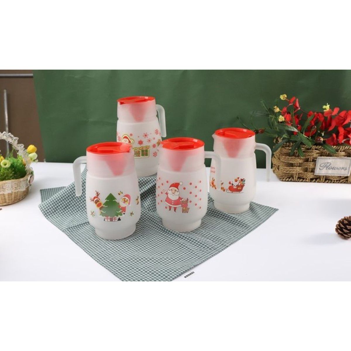 GENERICO - Jarra Navideñas  Con Tapa