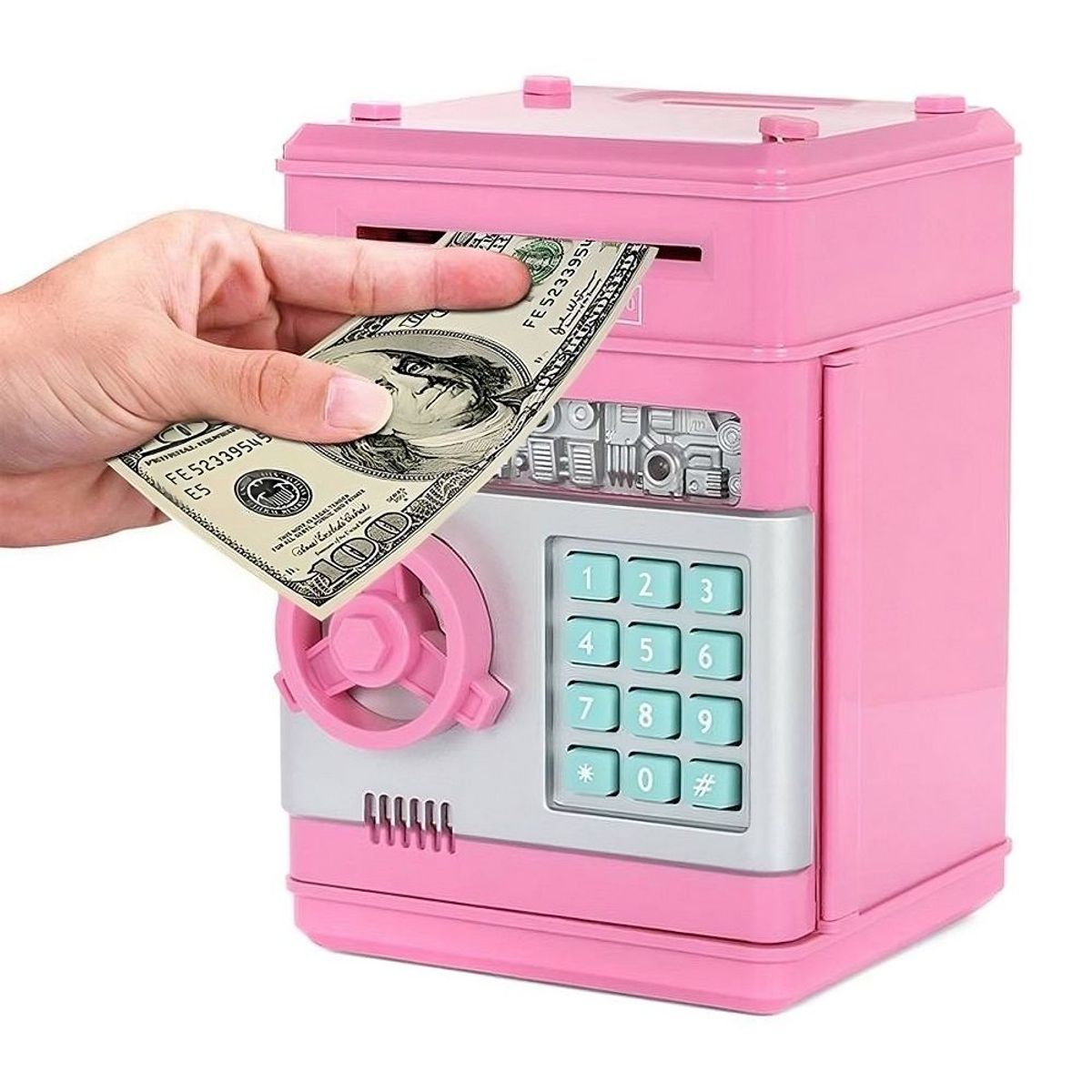 GENERICO - Alcancía Electrónica Modelo Caja Fuerte Color Rosado