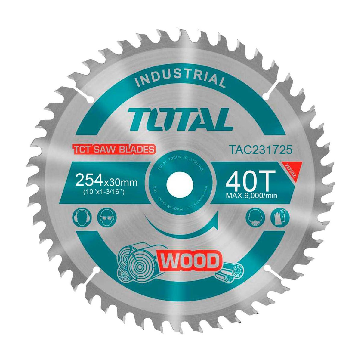 TOTAL TOOLS - DISCO CORTE MADERA 10'' TOTAL INGLETADORA 40 DIENTES