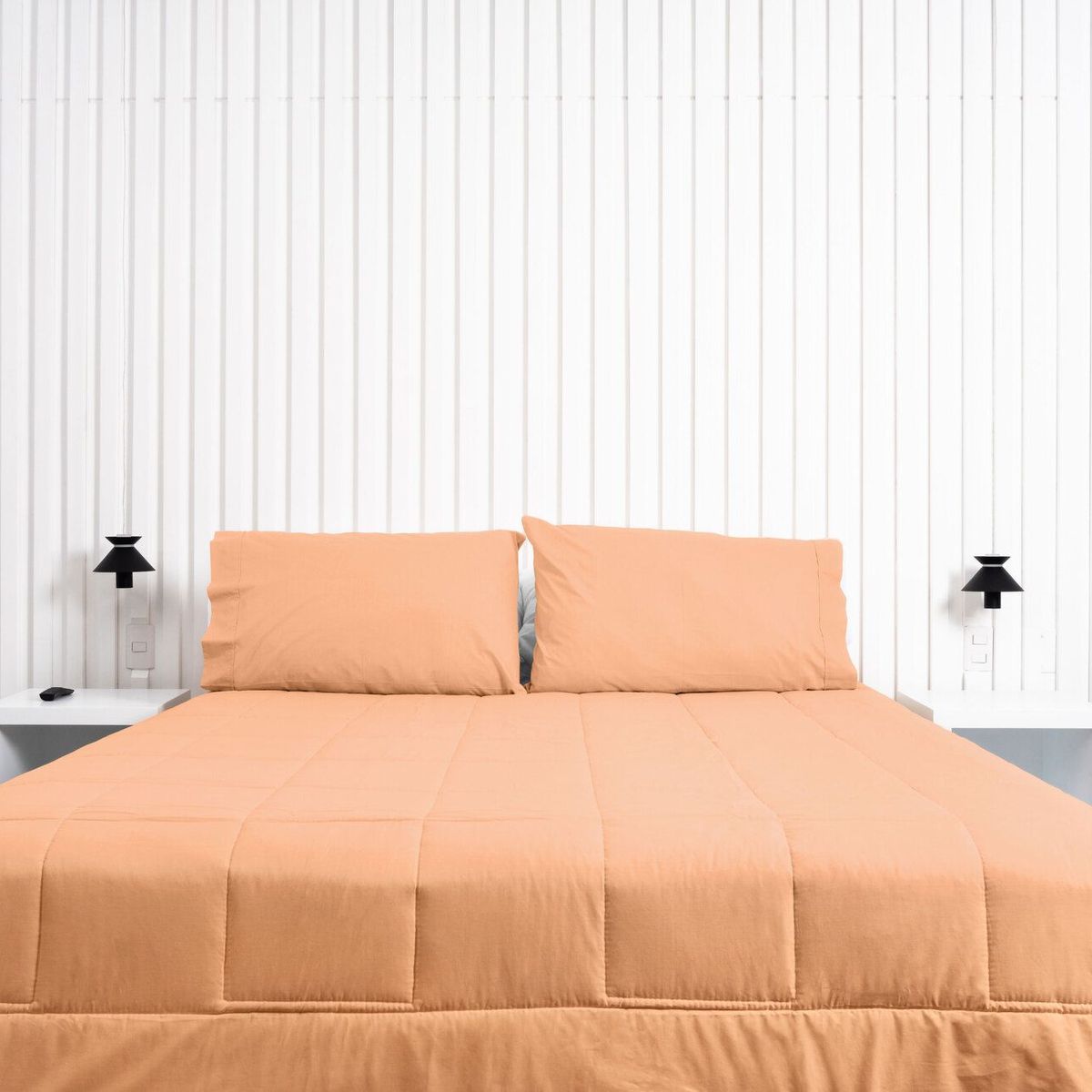 COBITEX HOME - Plumón Hipoalergénico + Funda Plumón 2 plazas Melón Cobitex 100% algodón.