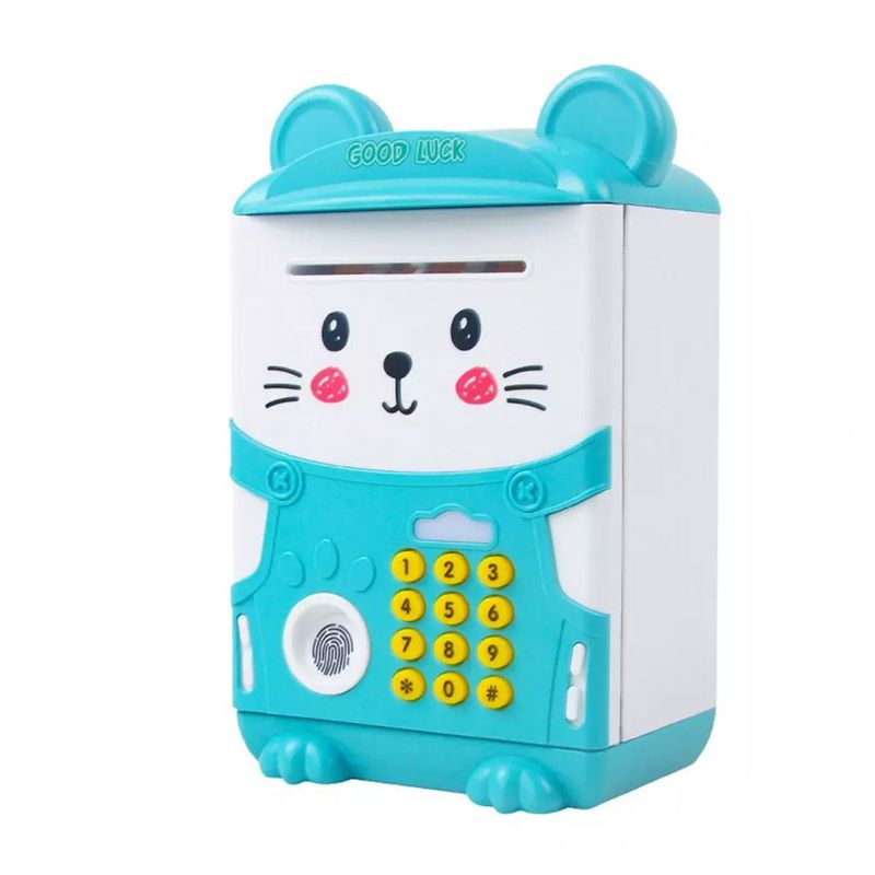 GENERICO - Alcancía Electrónica  Para niños Diseño Gatito Color Celeste