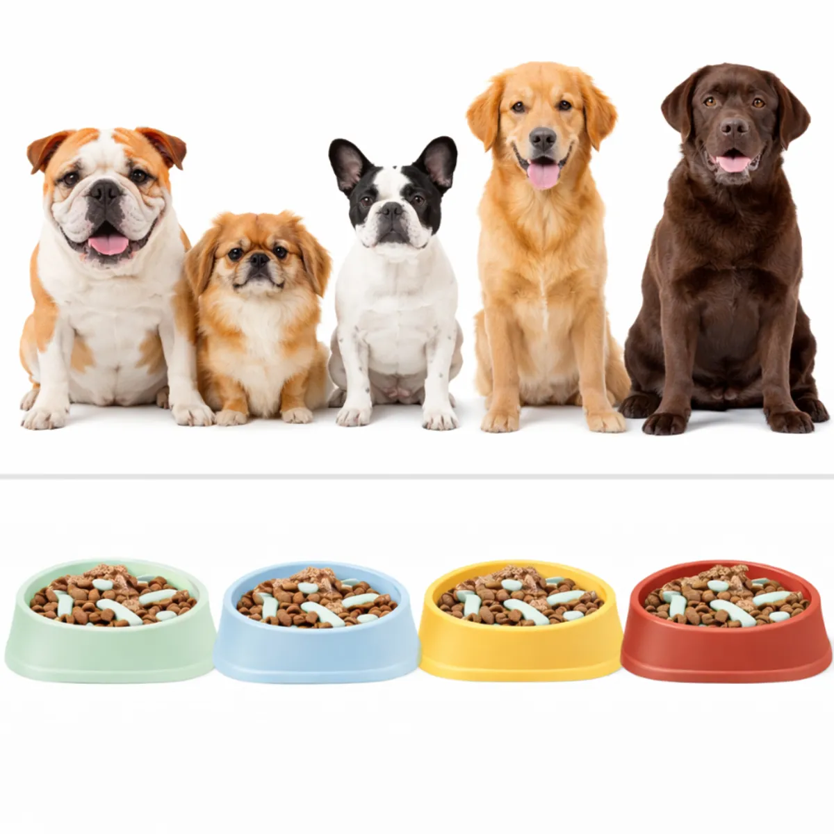Bowl Antideslizante Entrenamiento Alimentación Lenta Mascotas, marca GENERICO - Foto Principal