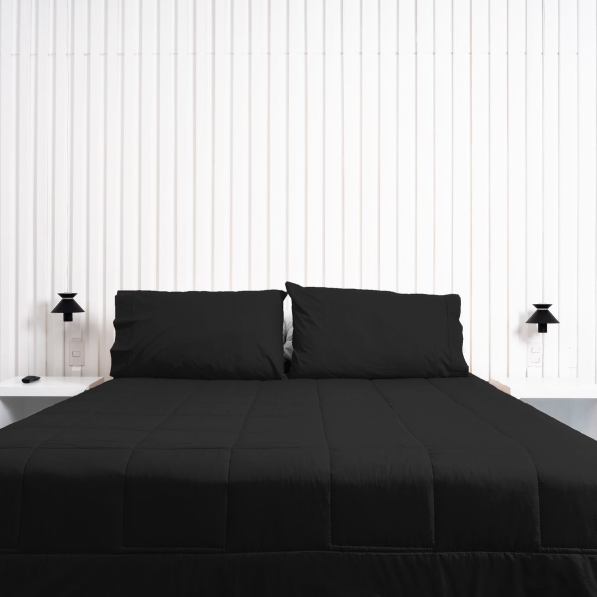 COBITEX HOME - Plumón Hipoalergénico + Funda Plumón 1 plaza Negro Cobitex 100% algodón