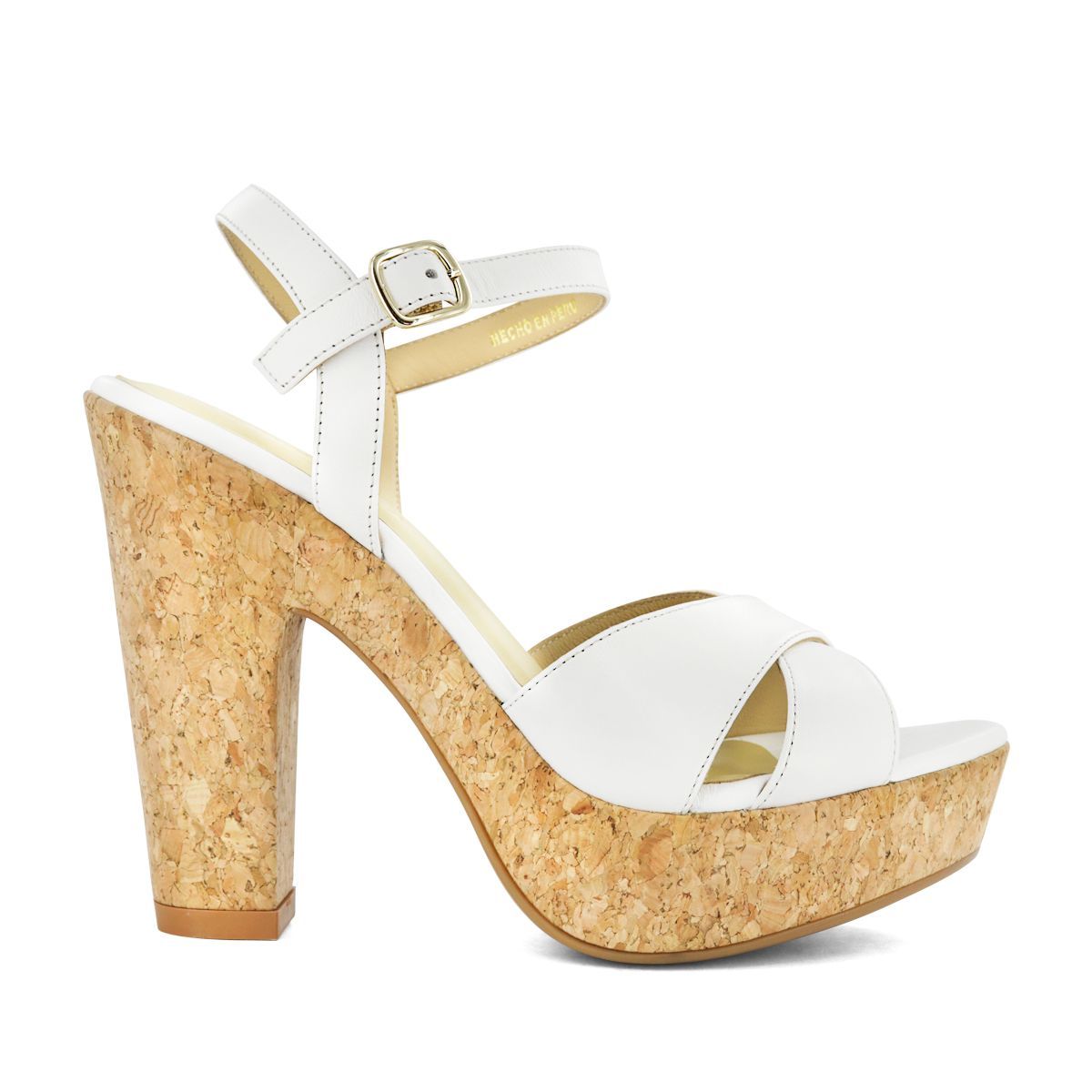 SESTRA - Sandalias Con Taco Mujer Sestra Maxin01 Blanco Cuero Natural