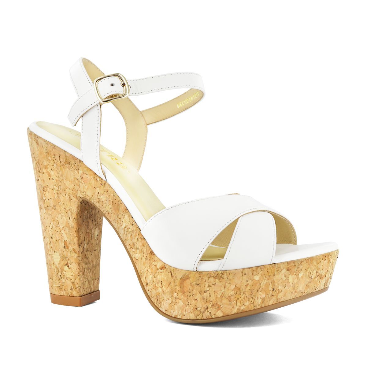 SESTRA - Sandalias Con Taco Mujer Sestra Maxin01 Blanco Cuero Natural