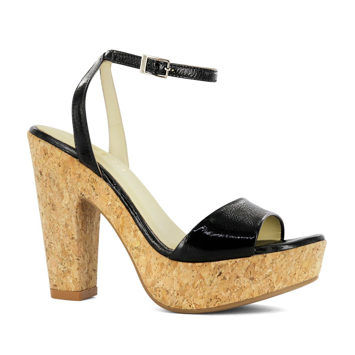 SESTRA - Sandalia con Taco Mujer Sestra Maxin02 Negro Cuero Charol