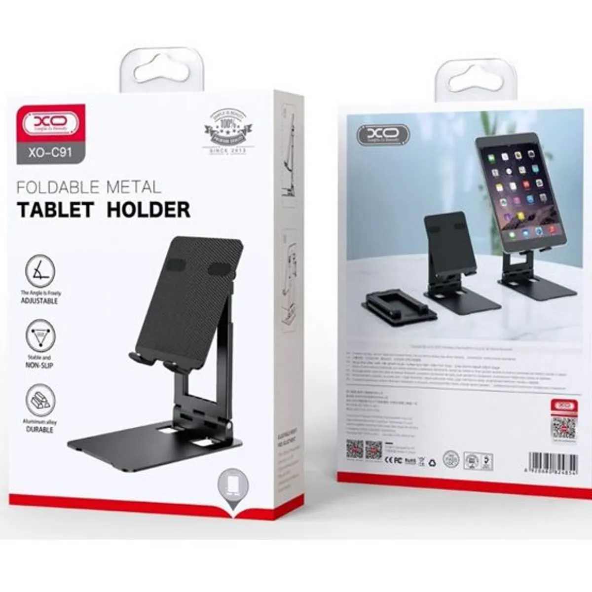 XO - Soporte Para Tablet De Escritorio Plegable De Aluminio XO-C91 Negro