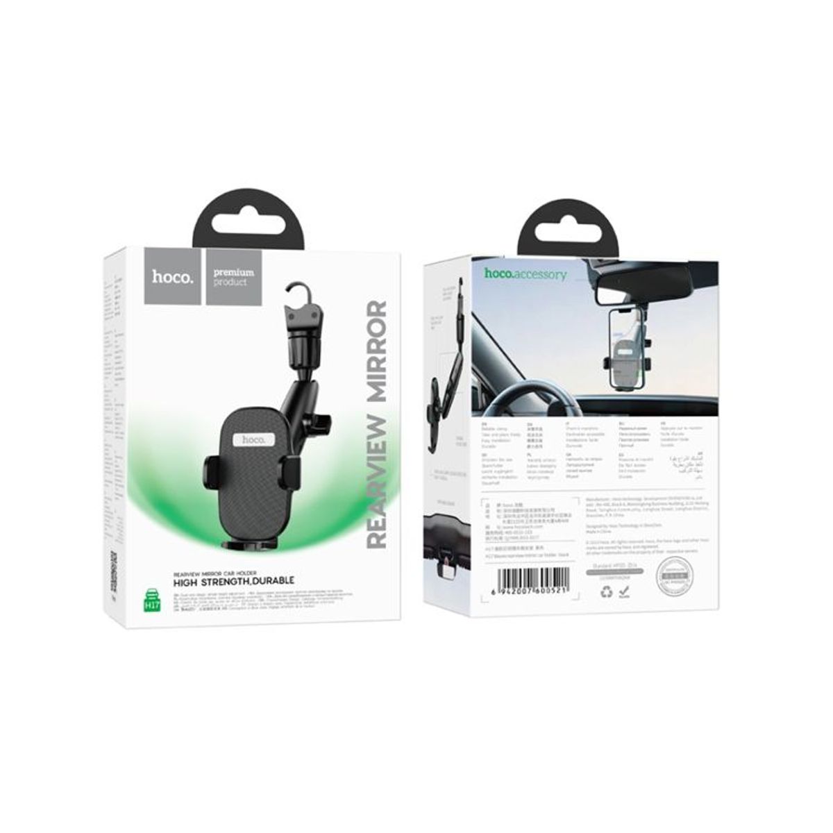 HOCO - Soporte De Coche Para Espejo Retrovisor Hoco H17 Negro