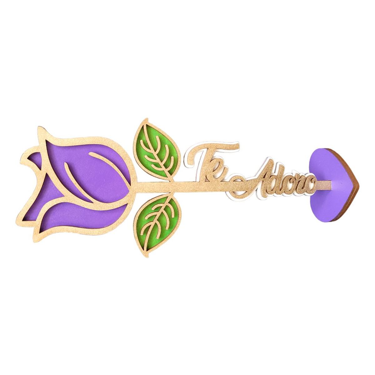 GENERICO - Rosa Eterna - Te Adoro - Color Morado