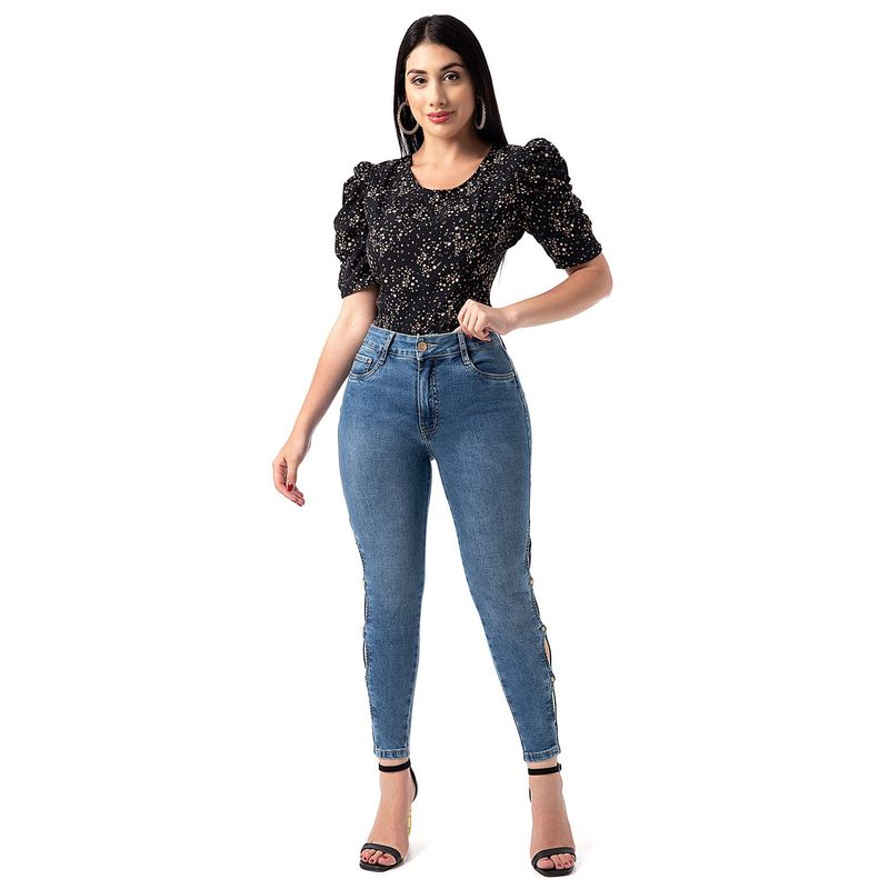 PIONIER - Pantalon Moda Denim Stretch Mujer Ahisha