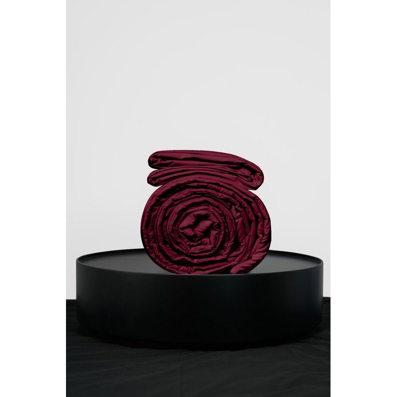 COBITEX HOME - Plumón Hipoalergénico + Funda Plumón Queen Guinda Cobitex 100 algodón.