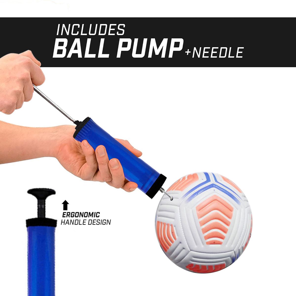 PUREPOWER - Paquetes de 4 tamaño 4 Balón de fútbol con bomba de aire-mix