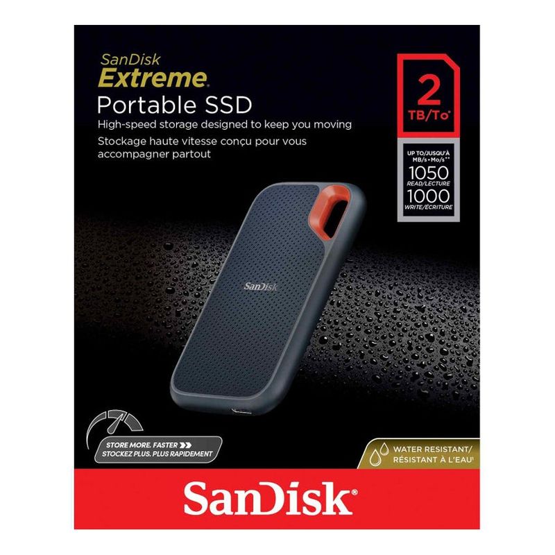 SANDISK - Disco externo ssd sandisk extreme 2tb portable SSD 1050mbs e61