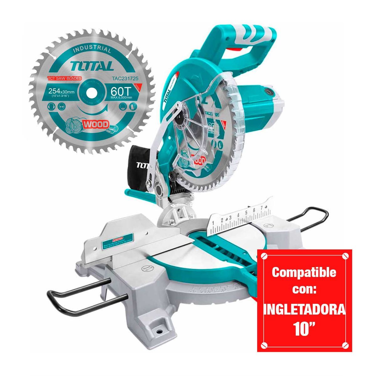TOTAL TOOLS - DISCO CORTE MADERA 10'' TOTAL INGLETADORA 60 DIENTES - TAC231723